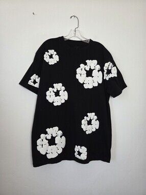 Return To Sender Graphic T Shirt Unisex Black Cotton White Puff DenimTears-esque